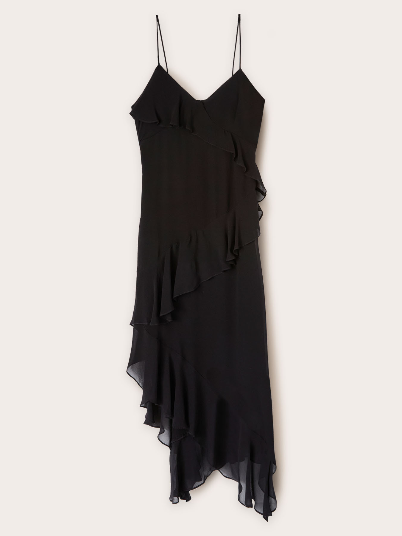 Vestido midi con volantes tipo rouches image number 4