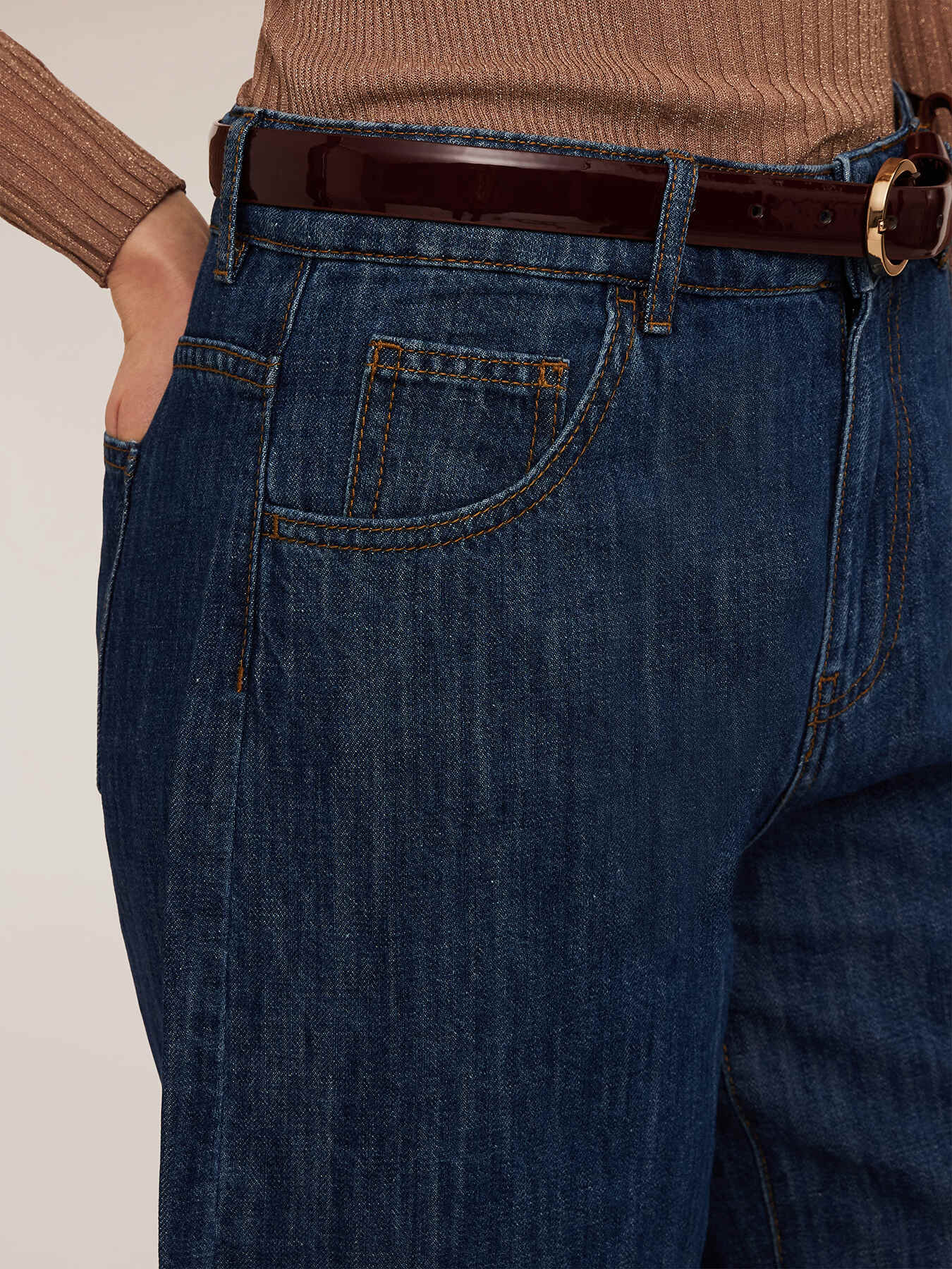 Bermuda in denim misto lino image number 3