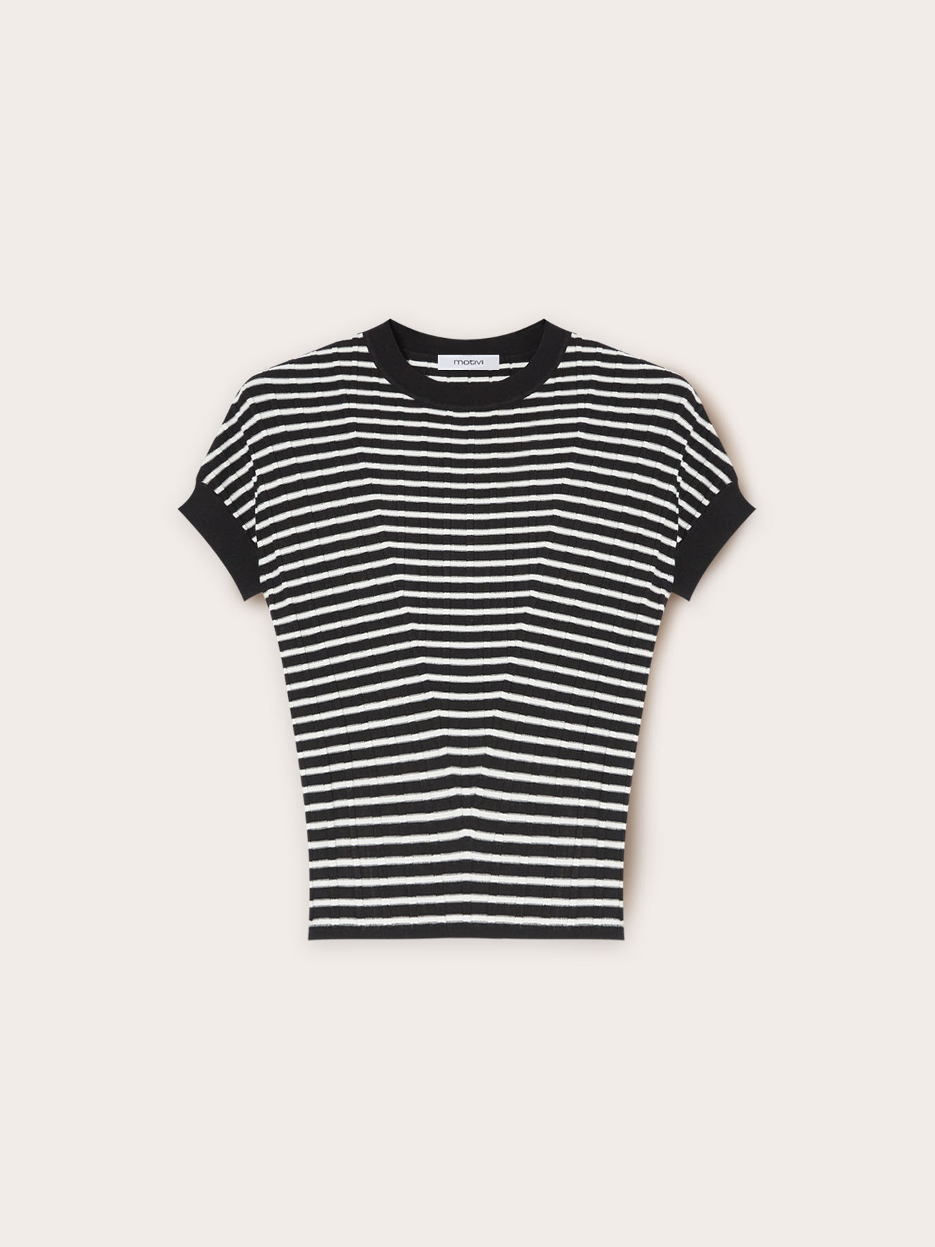 Maglia a coste tridimensionali maniche corte image number 4