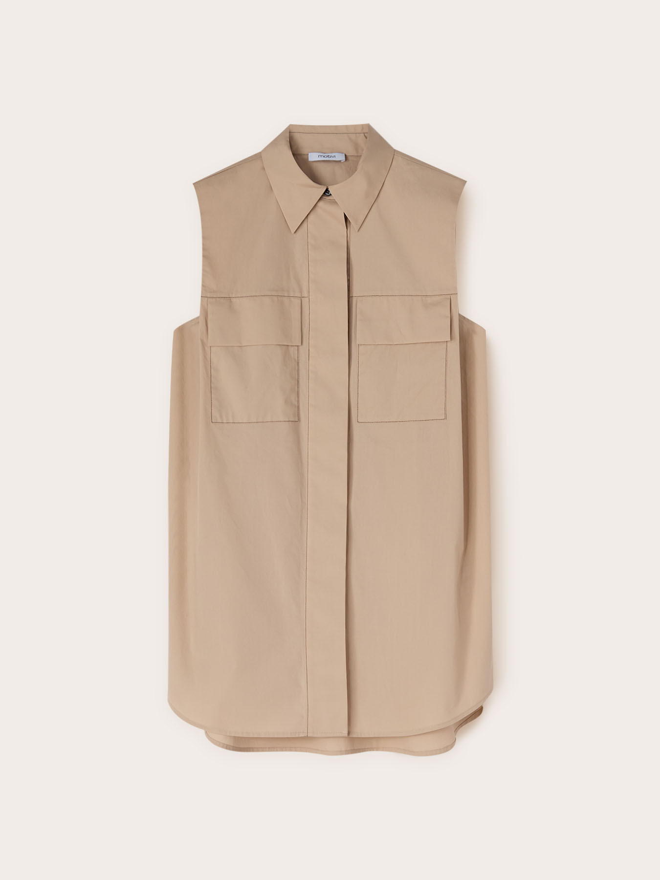 Camicia smanicata over con tasche image number 4