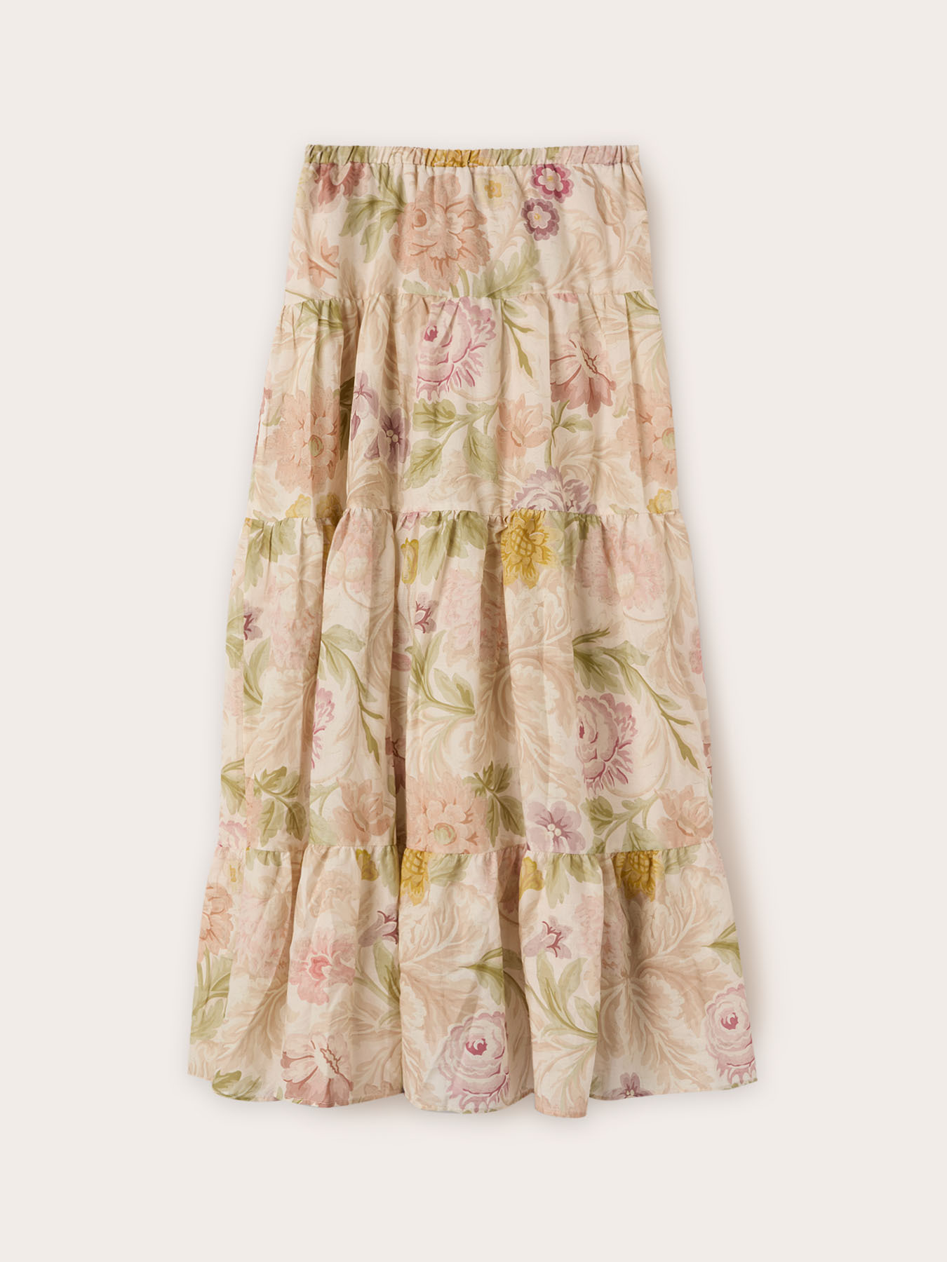 Langer Volant-Rock mit Blumenmuster image number 4