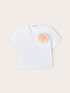 Camiseta boxy con broche de flor image number 4