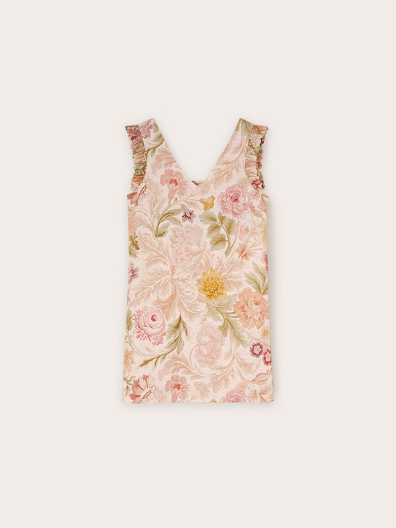 Mini dress con stampa floreale effetto jacquard