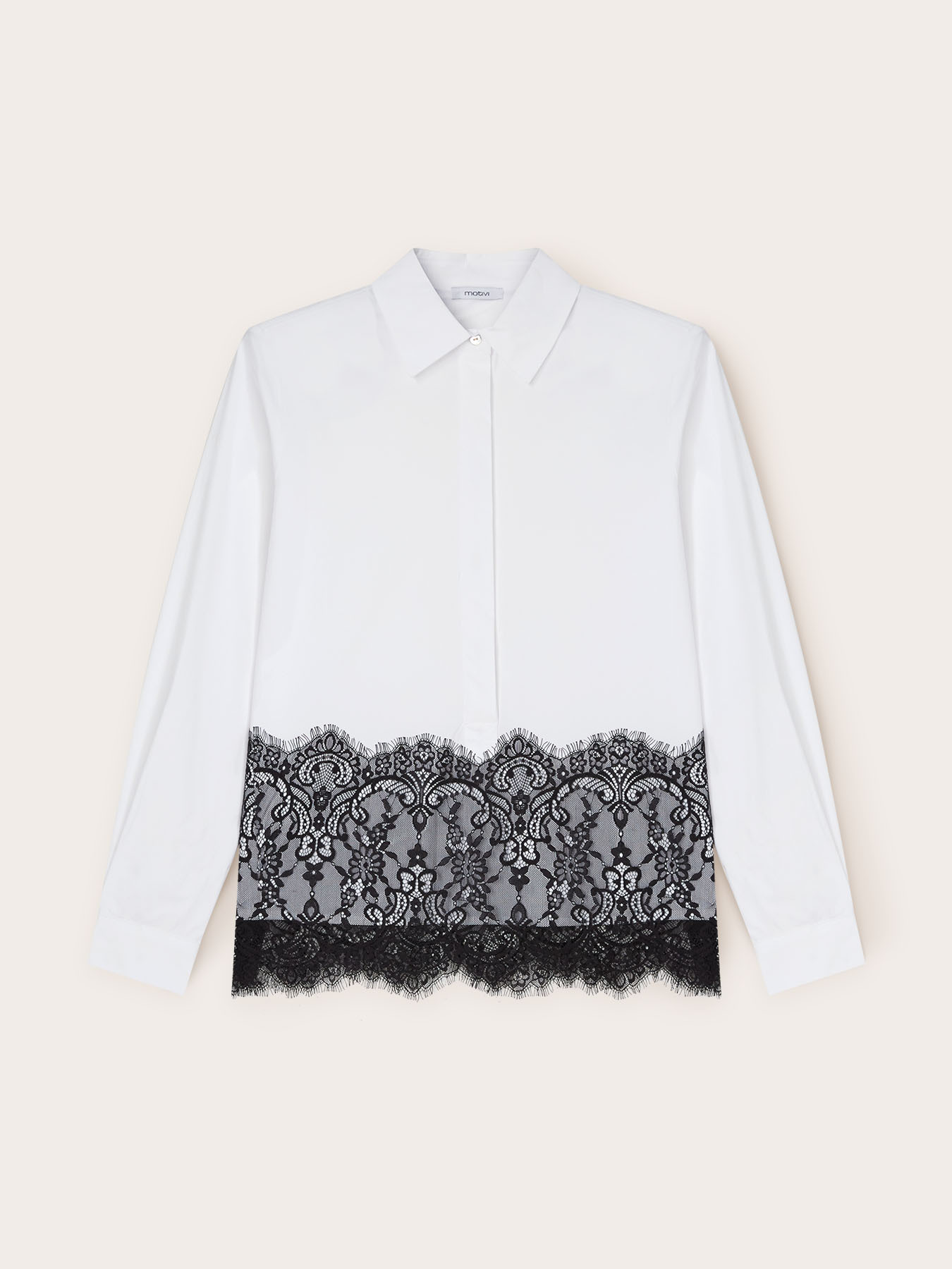 Keyhole shirt with lace band image number 4