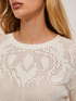 Maglia traforata con disegno jacquard image number 3