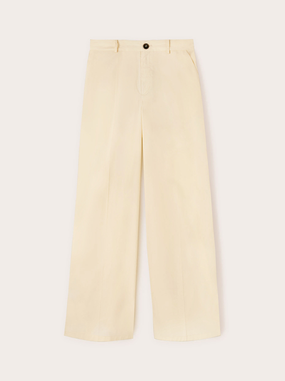 Wide leg cotton trousers