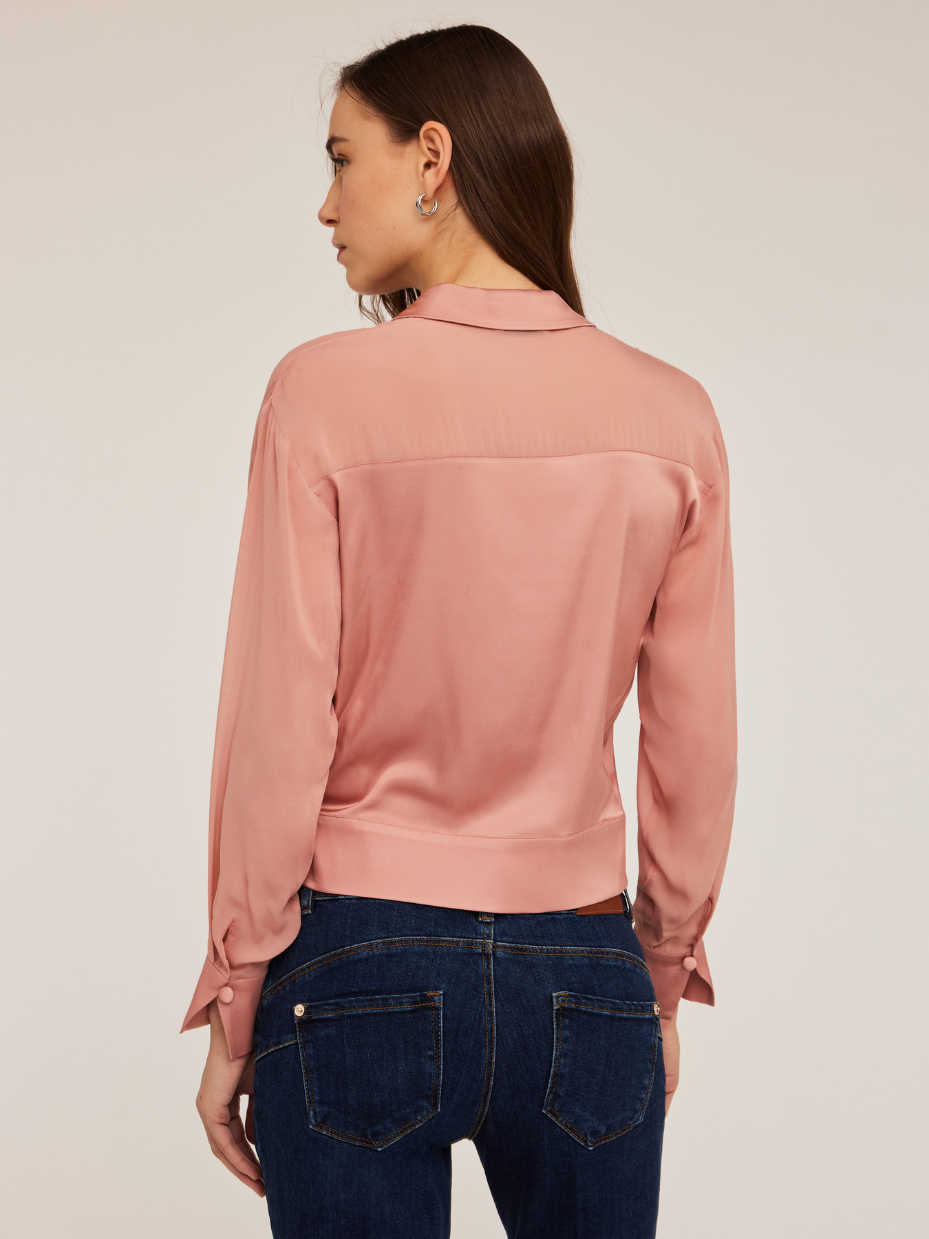 Crossover satin shirt image number 1