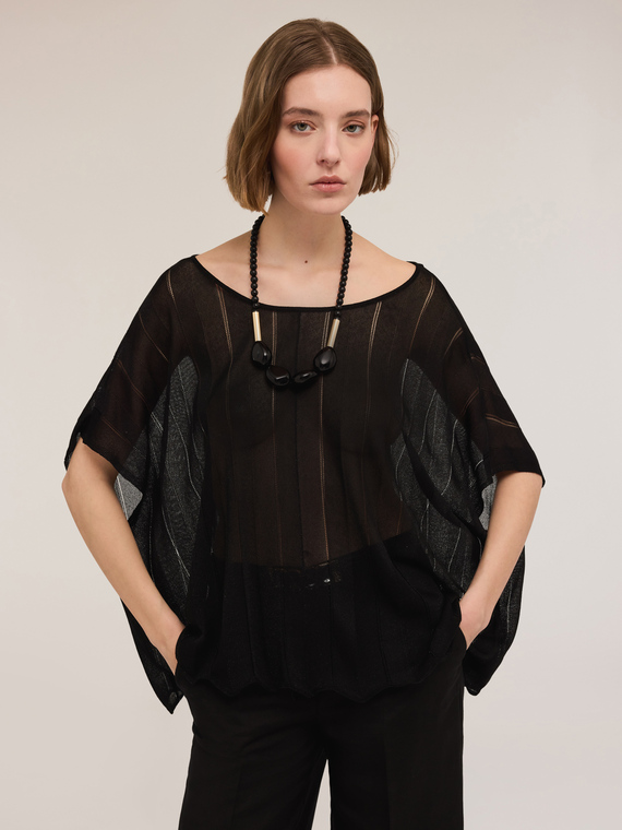 Poncho in maglia lurex