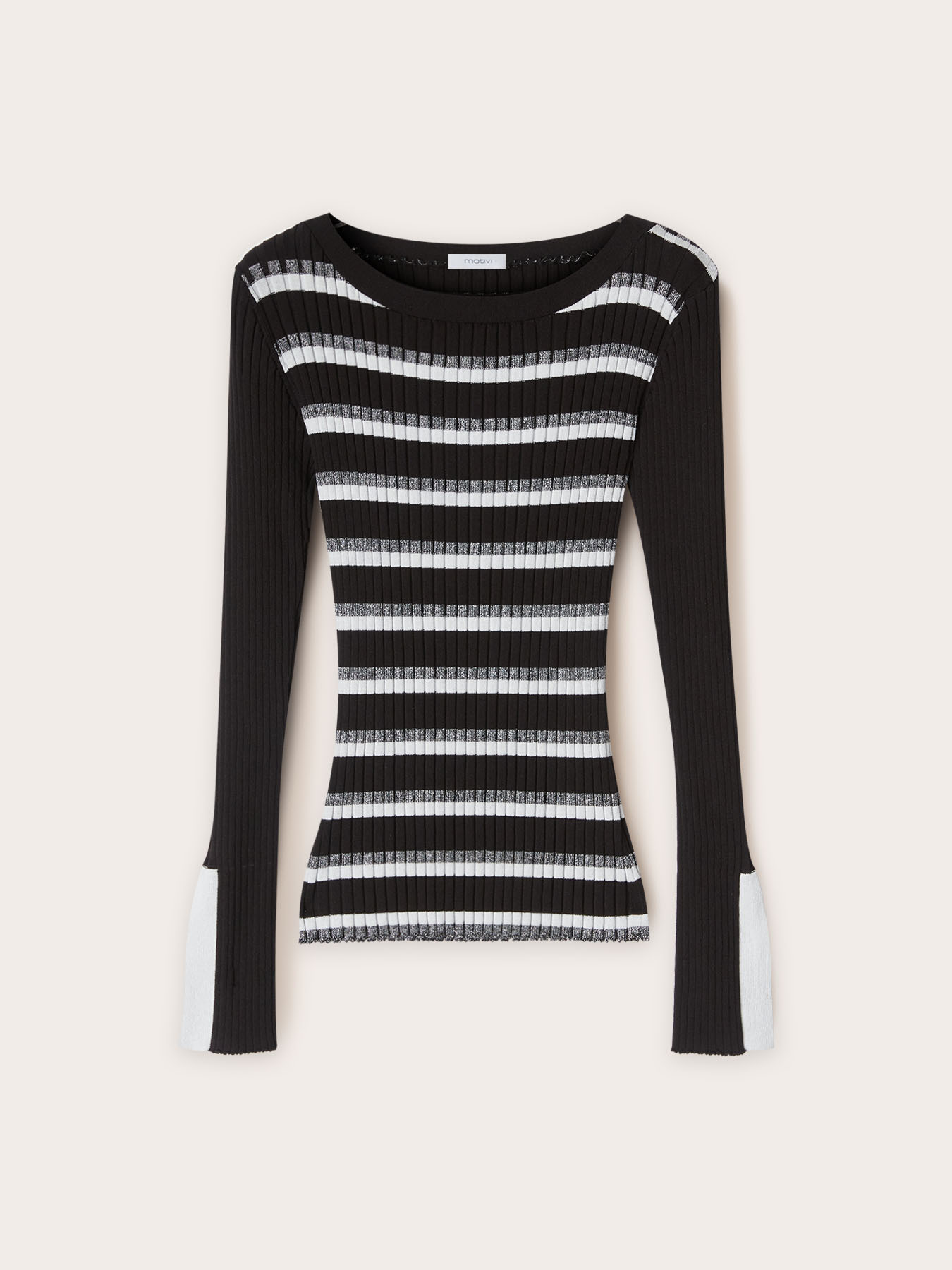 Rippenpullover mit Lurexstreifen image number 4