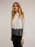 Keyhole shirt with lace band image number 0