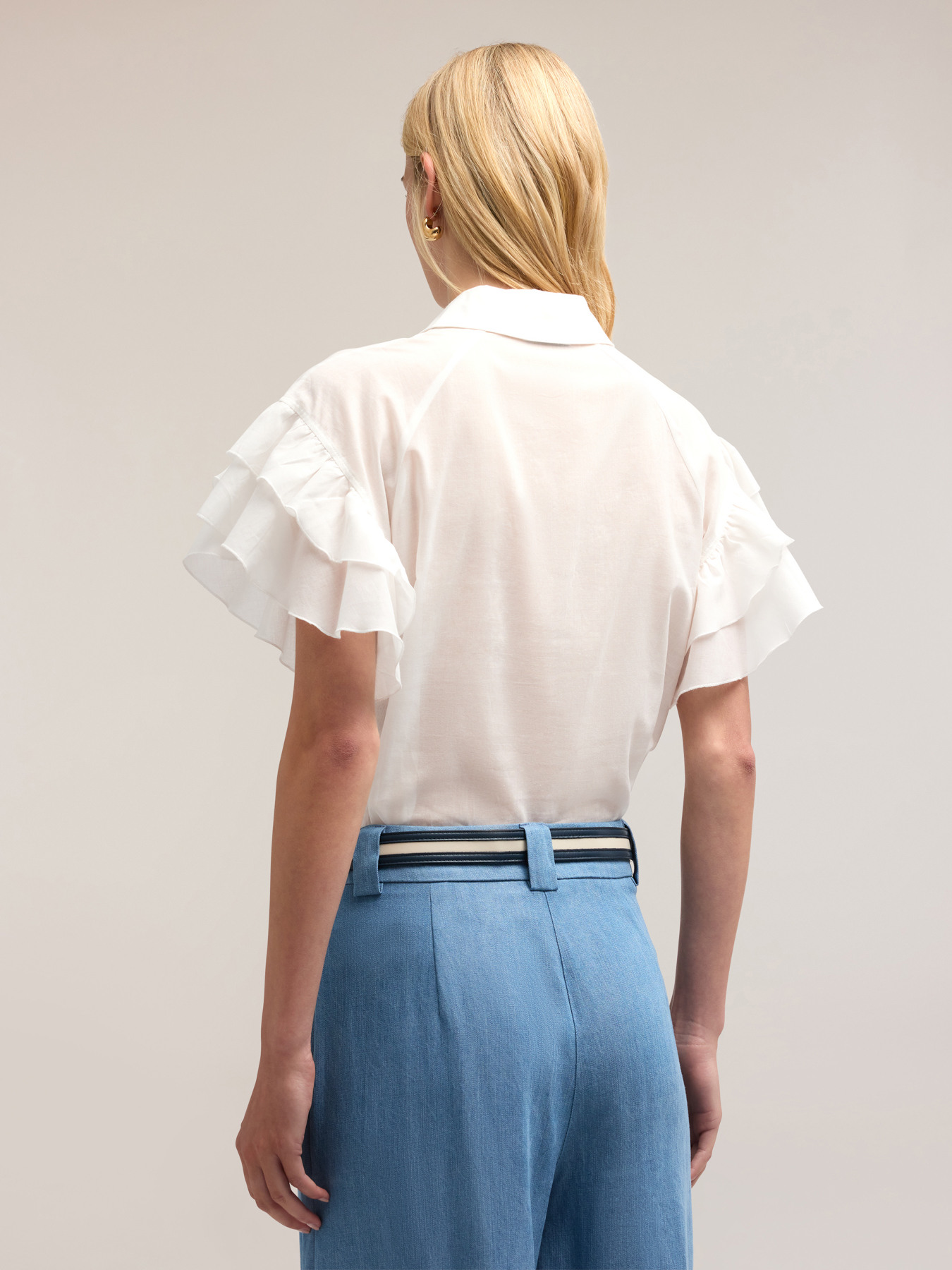 Camicia con maniche volant image number 1