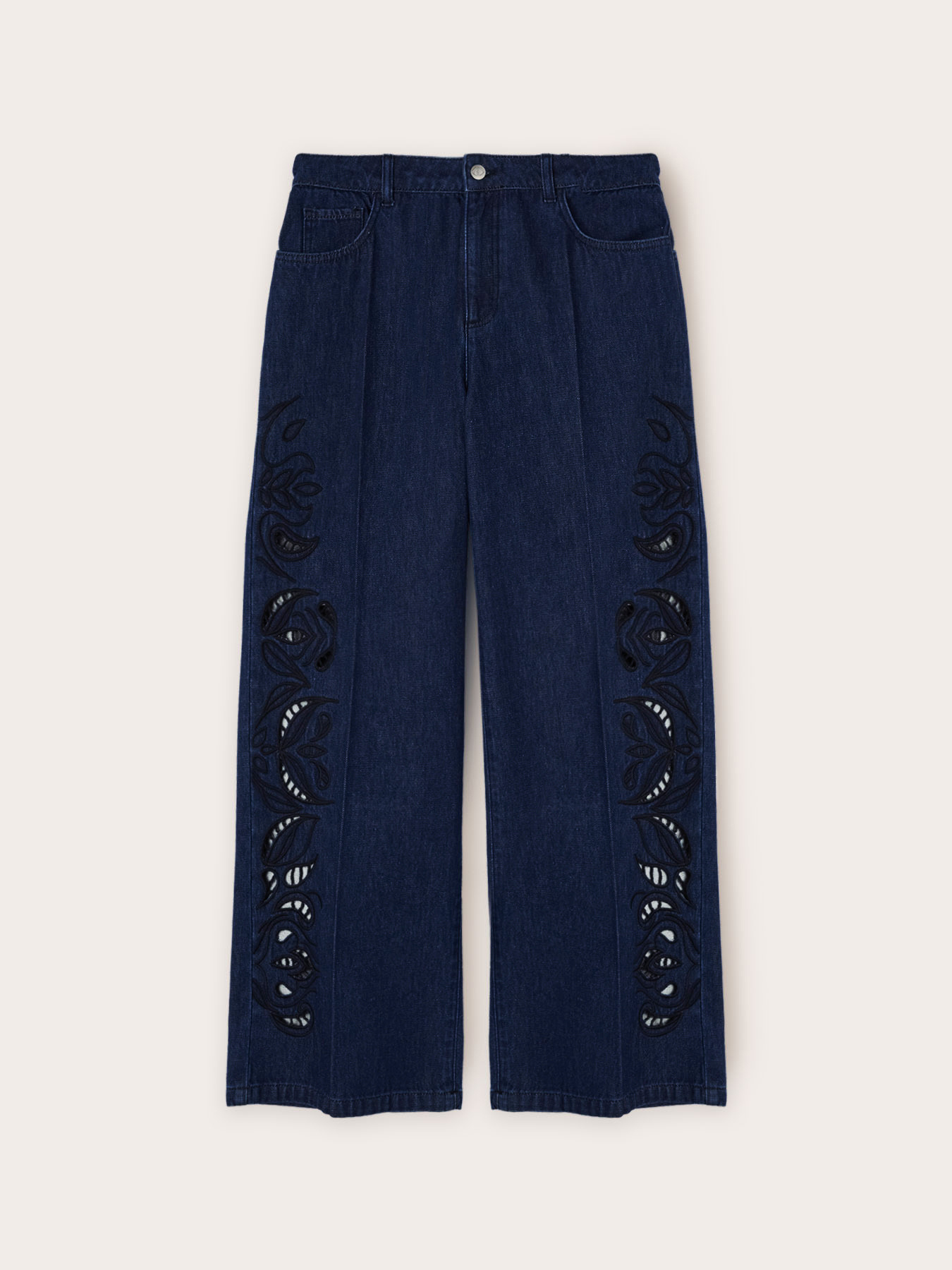 Jeans wide slouchy con ricamo image number 4