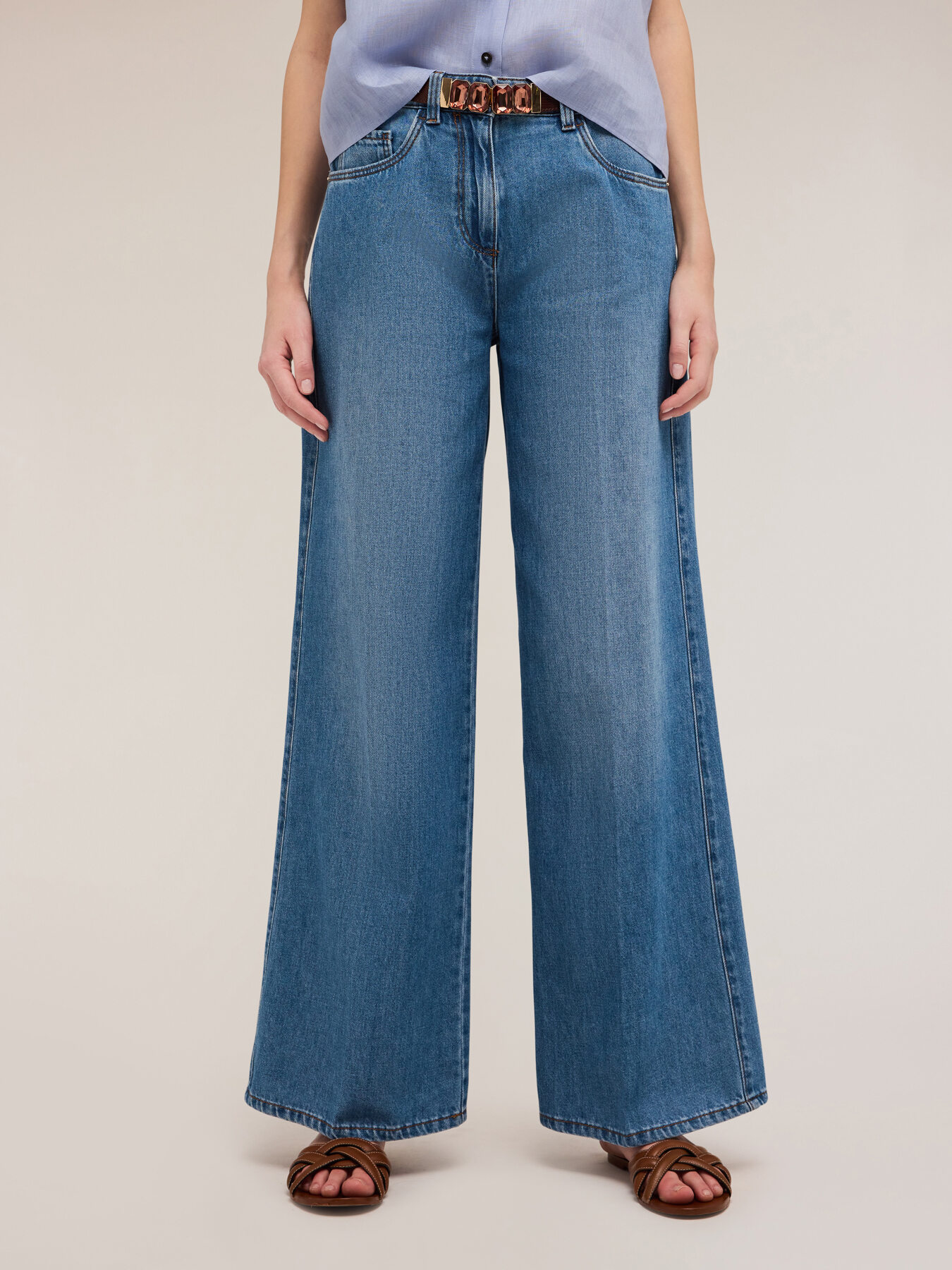 Jeans wide leg light blue image number 2