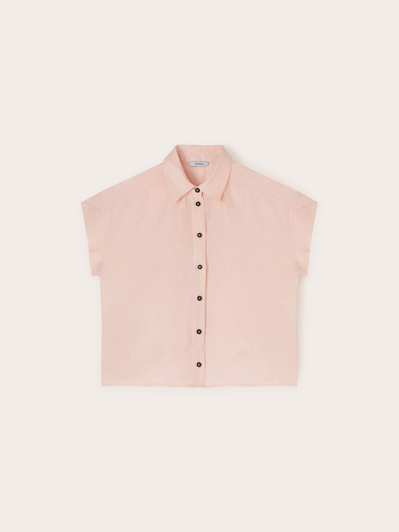 Camicia maniche corte in lino image number 4