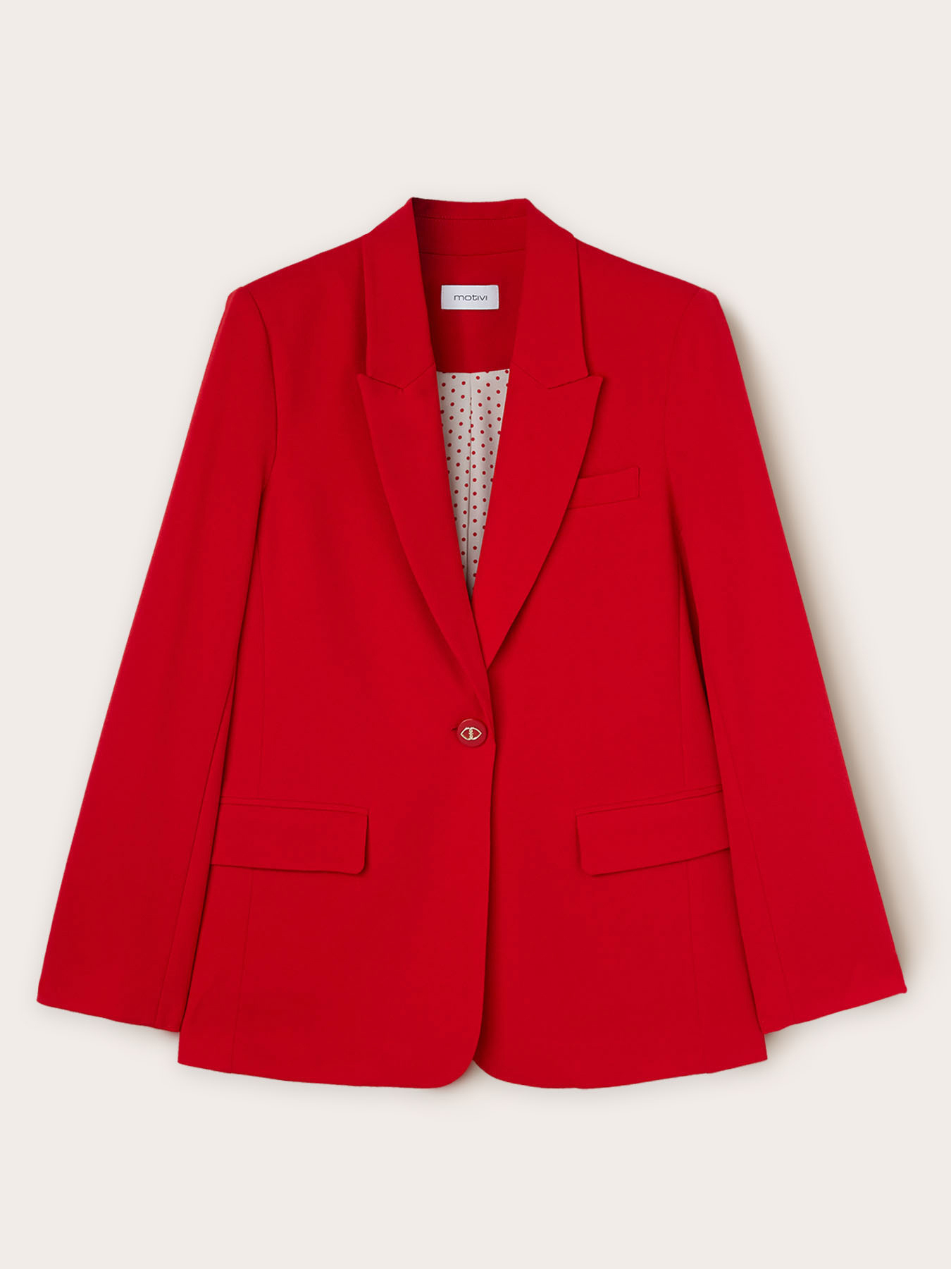 Single-breasted crepe fabric jacket image number 4