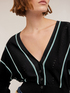 Short striped knit cardigan image number 3