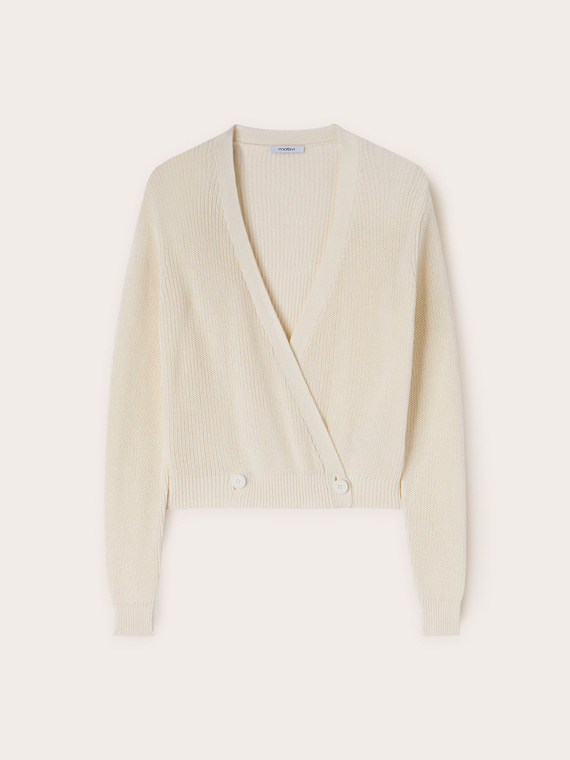 Cardigan ad incrocio in cotone
