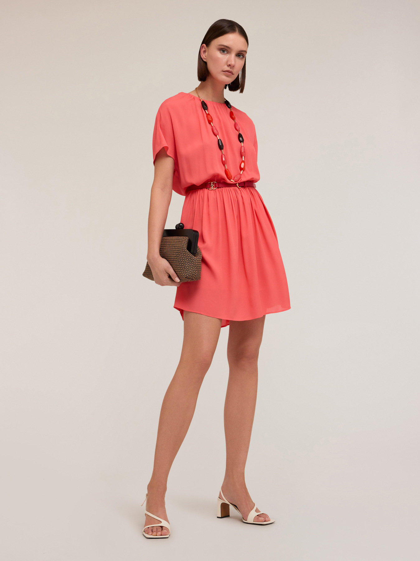 Mini dress con arricci image number 0