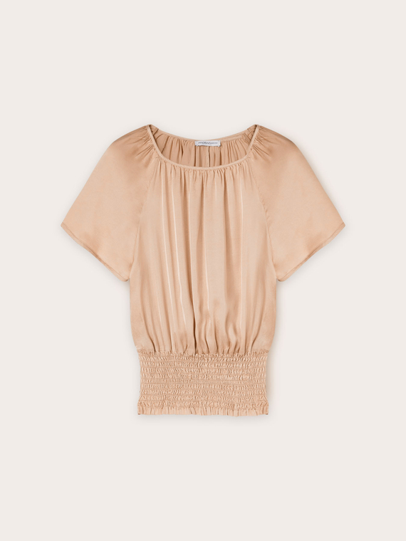 Satin blouse with back opening