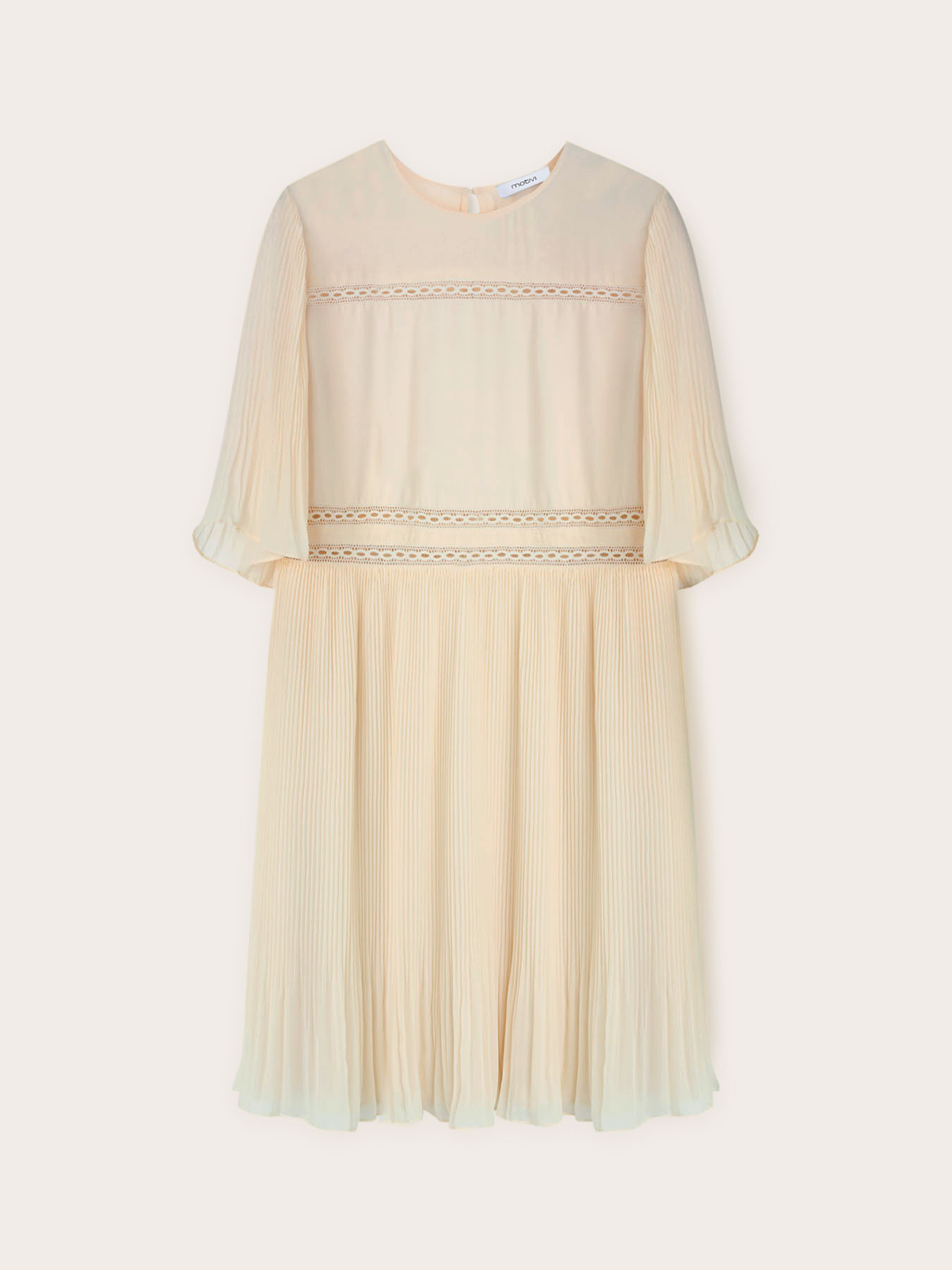 Robe brod&eacute;e avec d&eacute;tails pliss&eacute;s image number 4