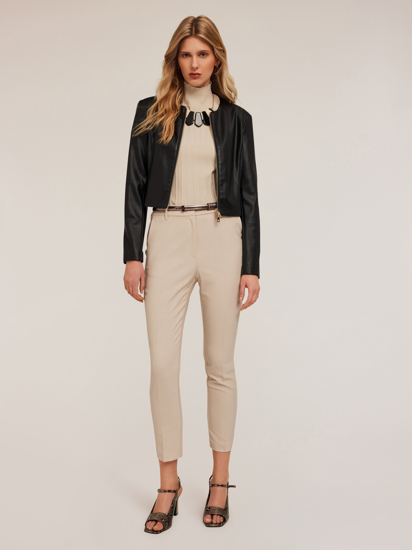 Veste sans col en tissu enduit image number 2