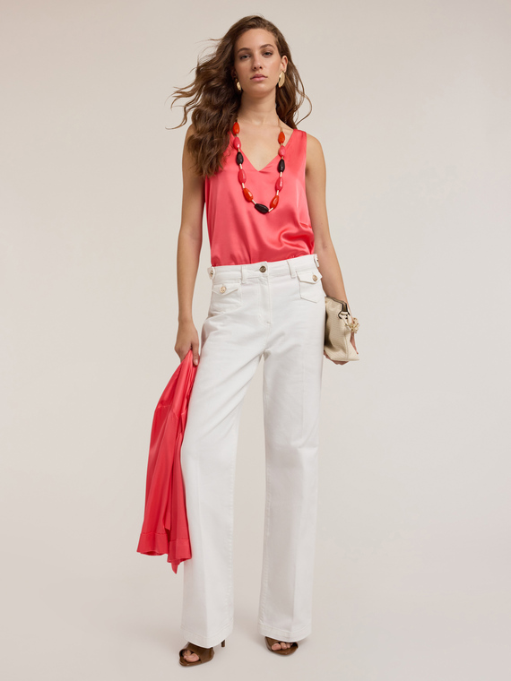 Top a canotta in raso