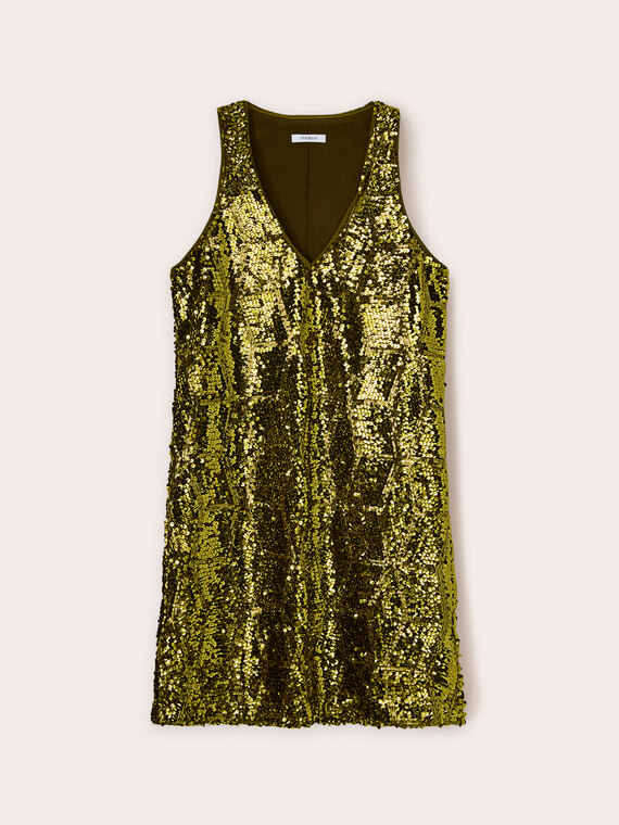 Sequin dress with geometric design
