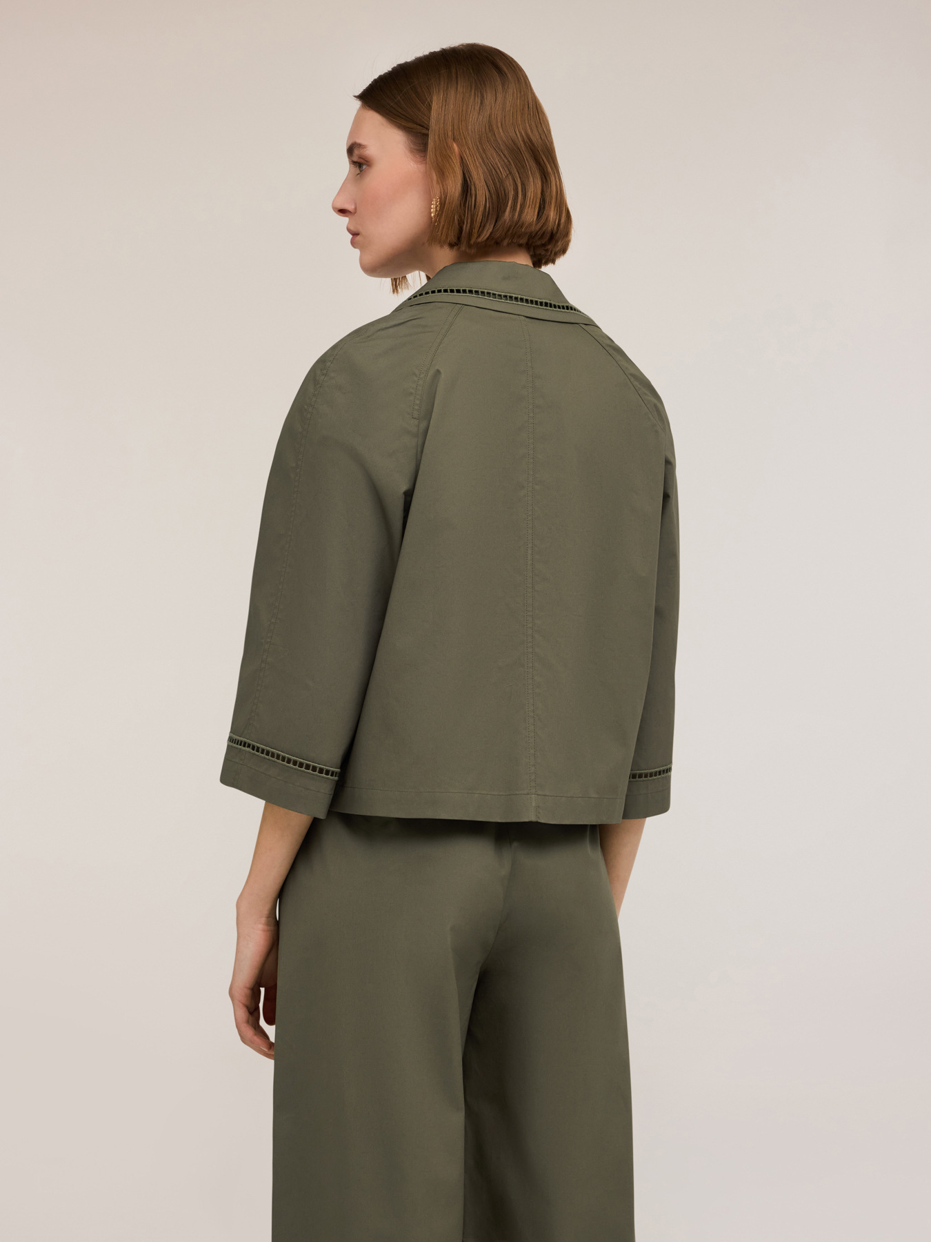 Short trench coat with openwork detail image number 1