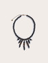 Collana girocollo con perline in legno e pendenti image number 1
