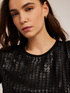 T-shirt with sequins in coated fabric image number 2