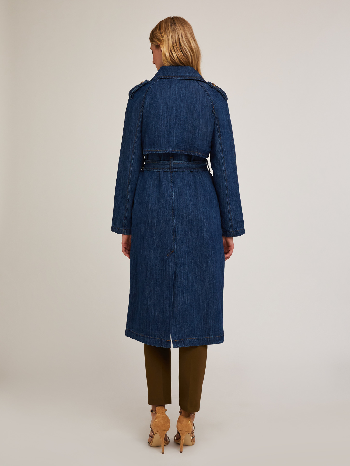 Trenchcoat aus Denim mit Leinenmischung image number 1
