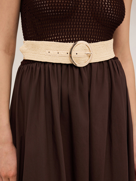 Wide woven armure cloth belt