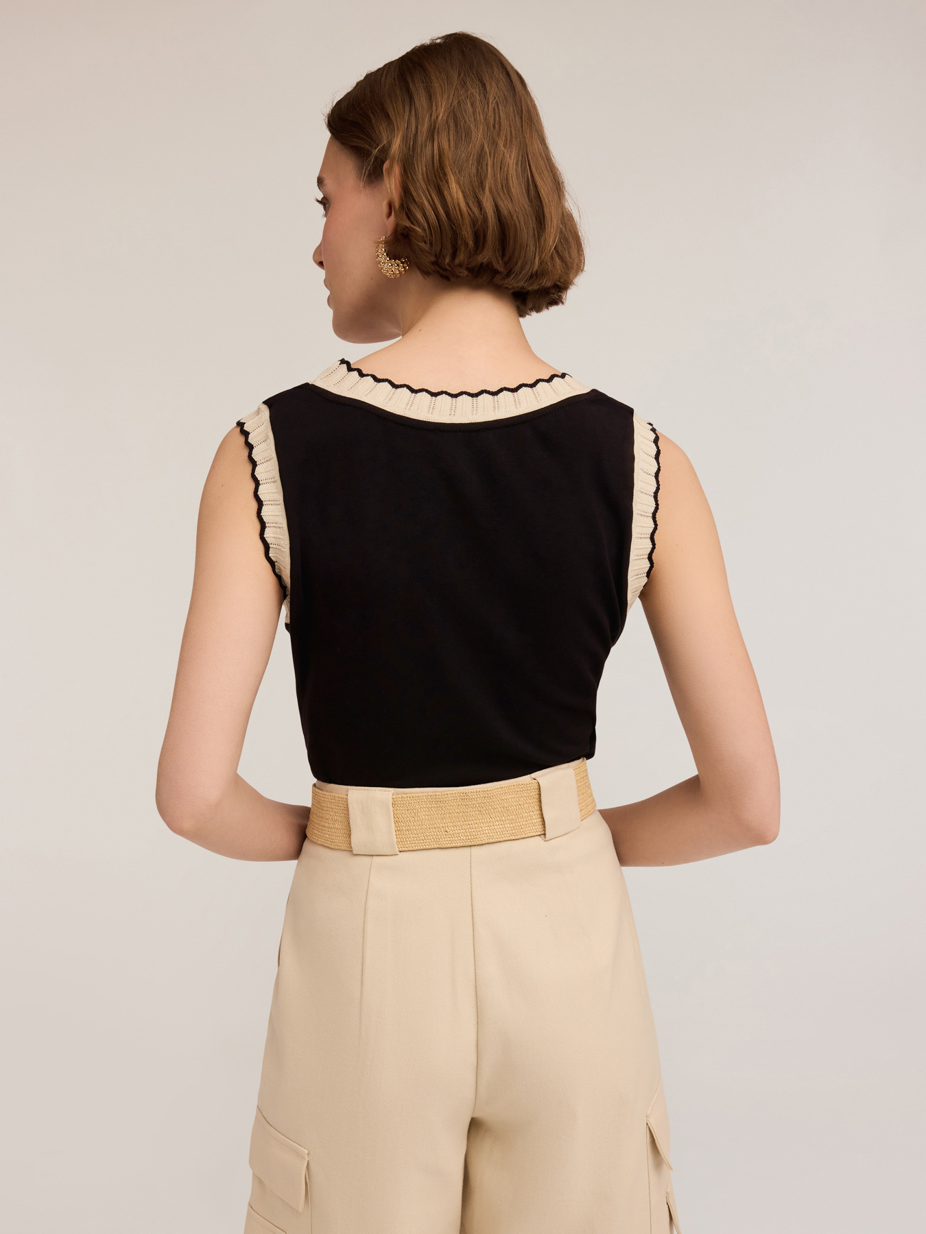 Top con bordes de tricot image number 1