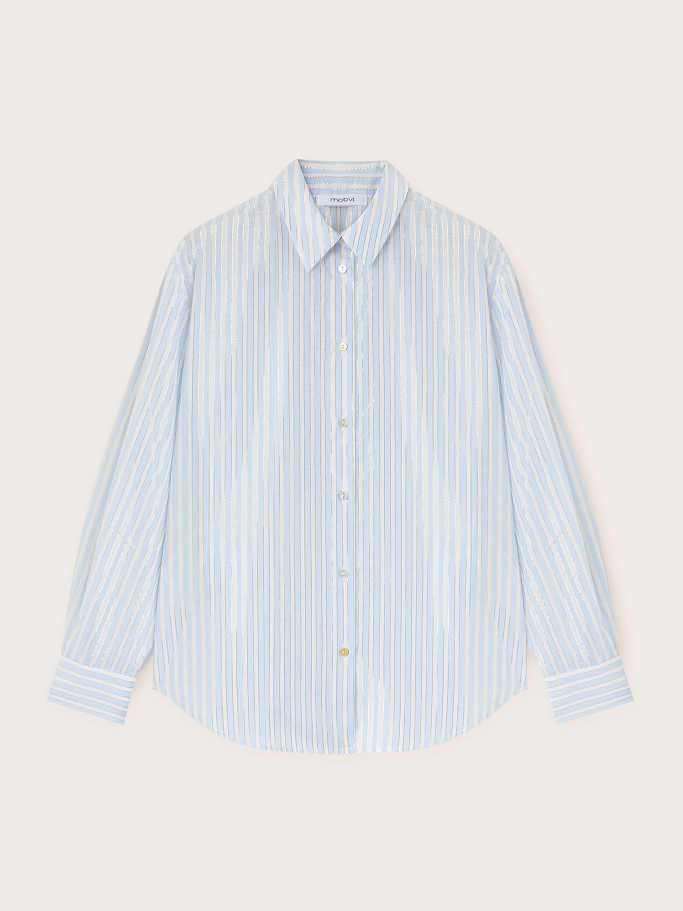 Loose-fit shirt with lurex stripes image number 4