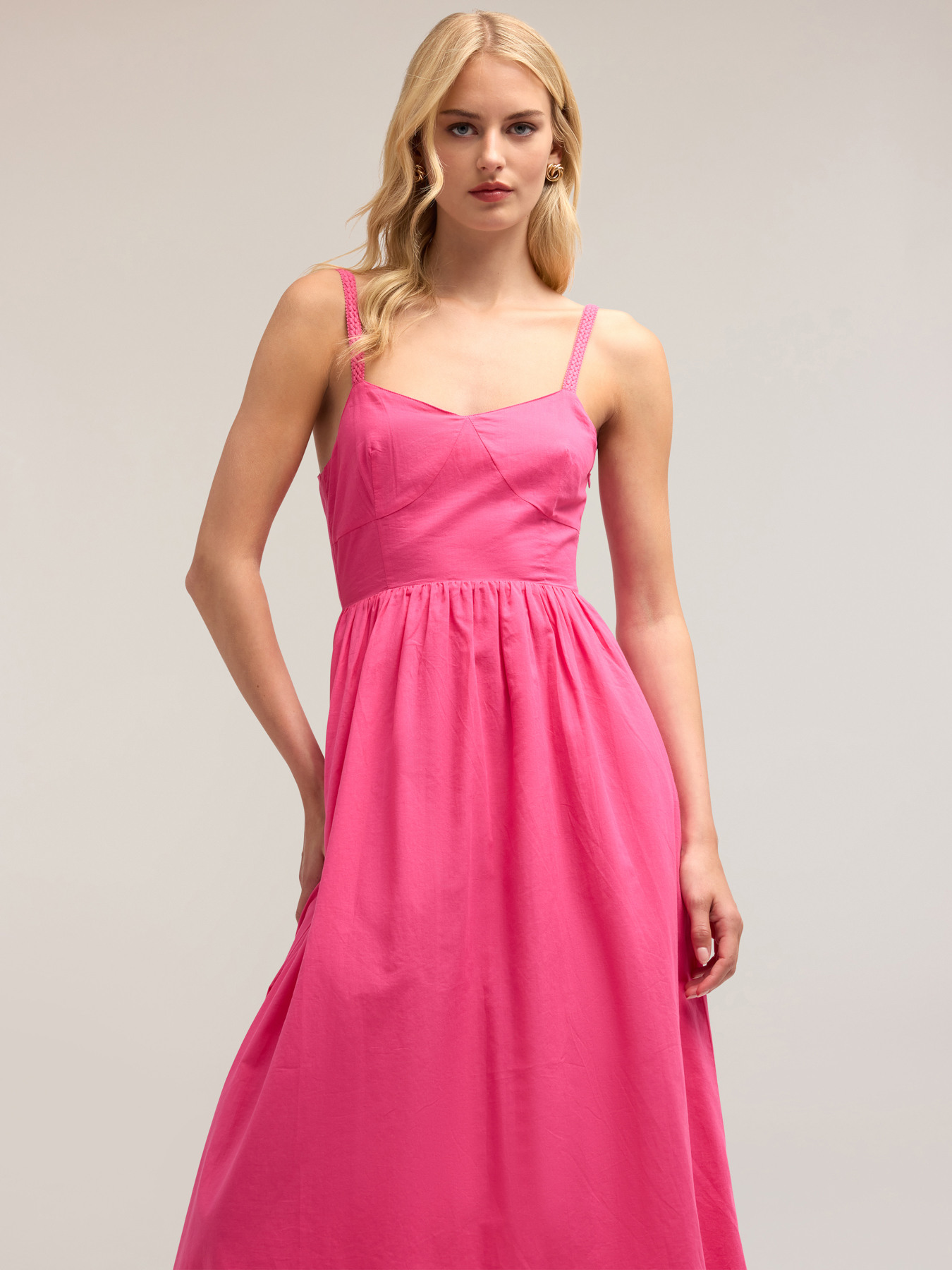 Vestido de voile con recorte en la espalda image number 3