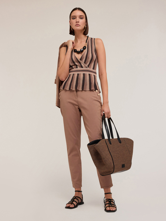 Top in maglia lurex a righe