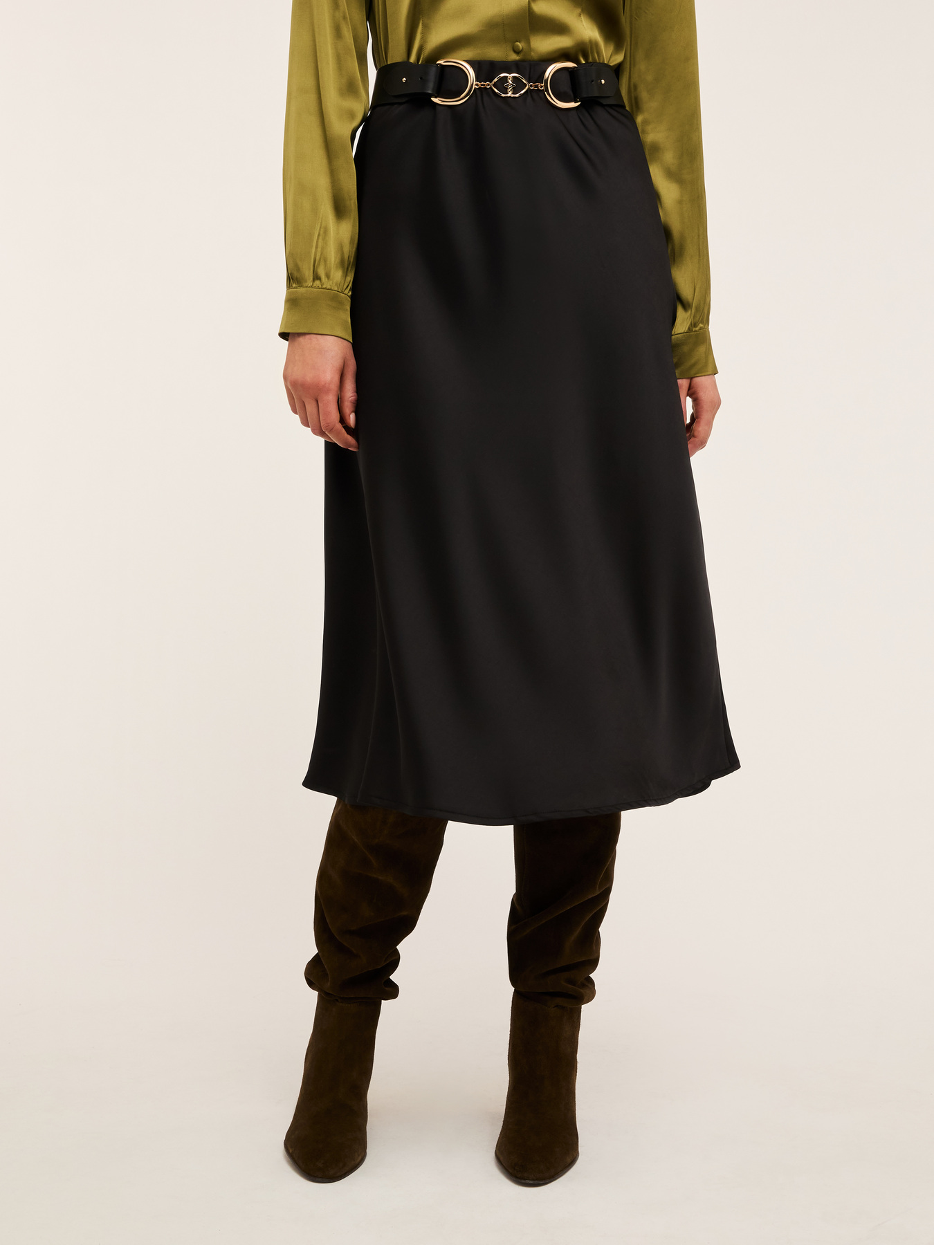 Satin midiskirt image number 2