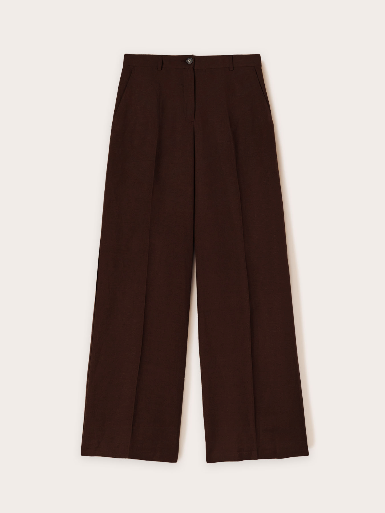 Wide leg linen blend trousers image number 4