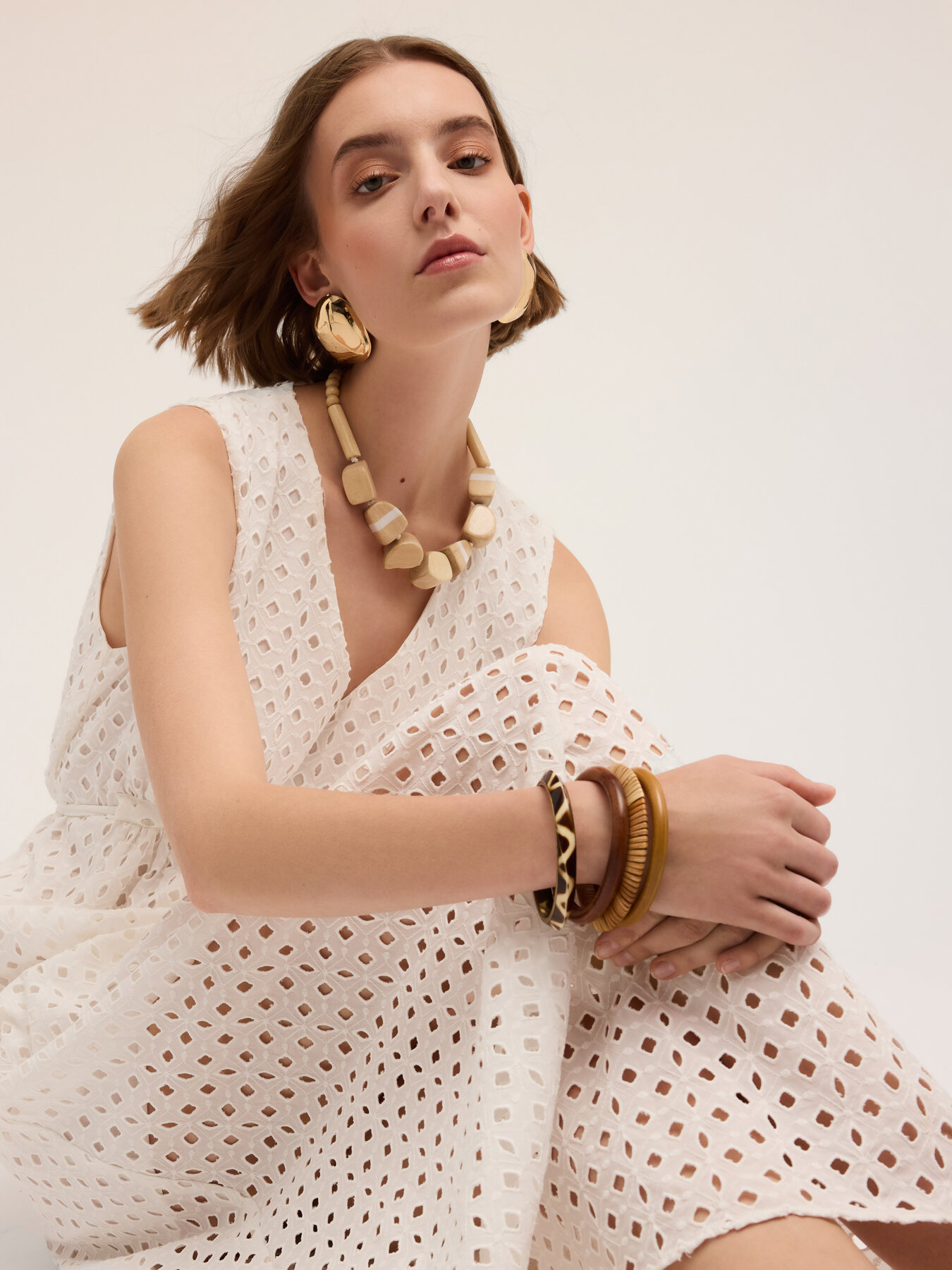 Vestido largo de bordado ingl&eacute;s image number 3