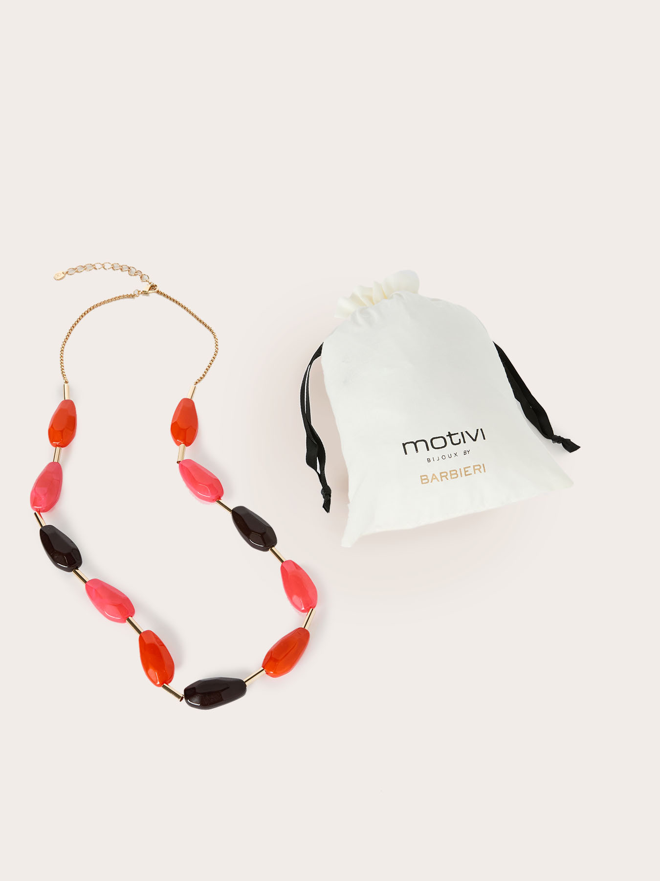 Lange Halskette mit Steinen aus Harz image number 3