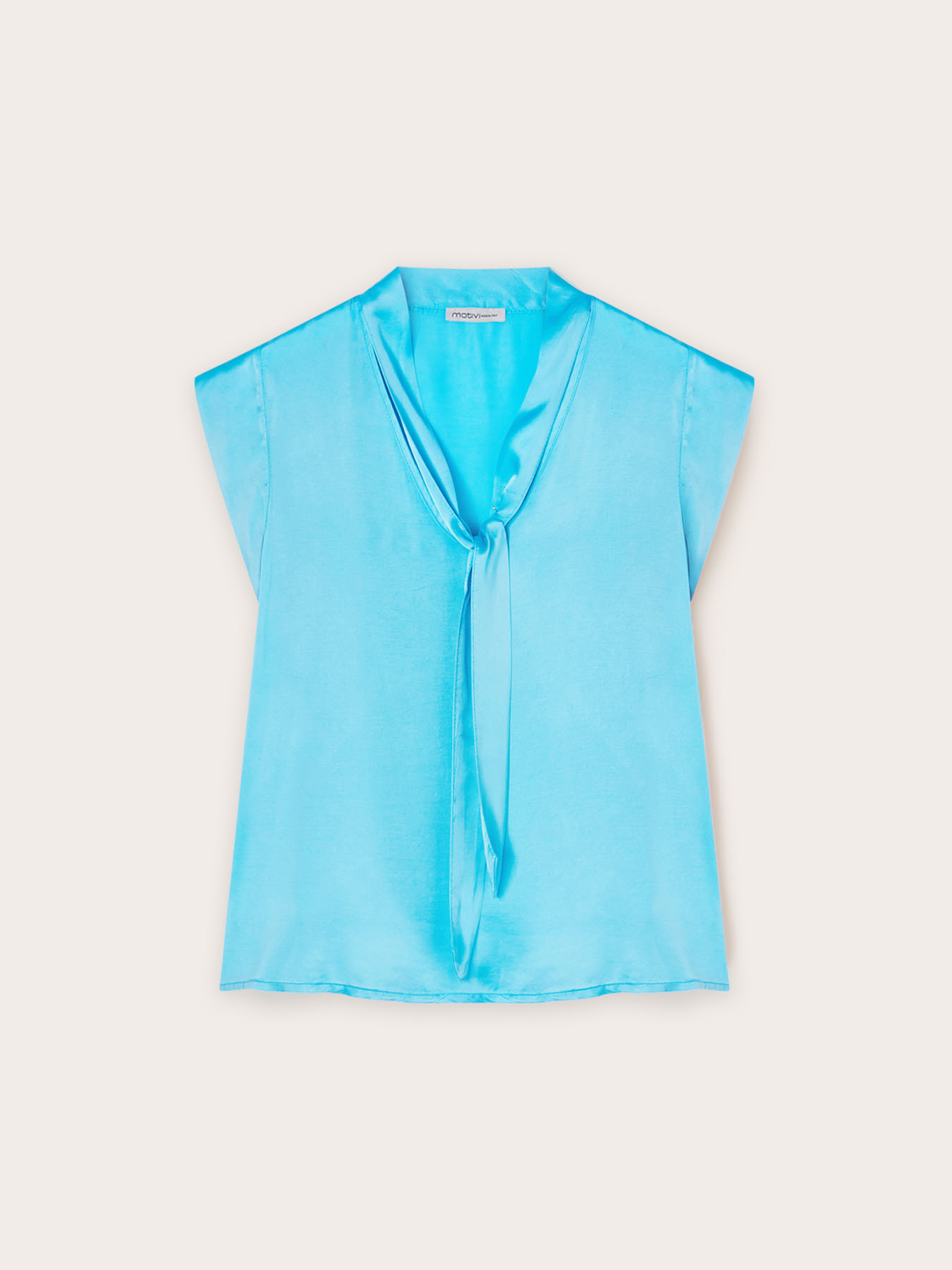 Blusa satin con fiocco image number 4