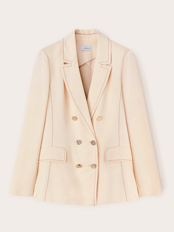 Canvas blazer with contrasting stitching