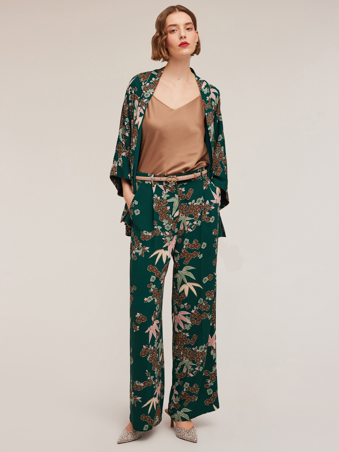 Palazzo-Hose mit Falten mit Art-Deco-Muster image number 0