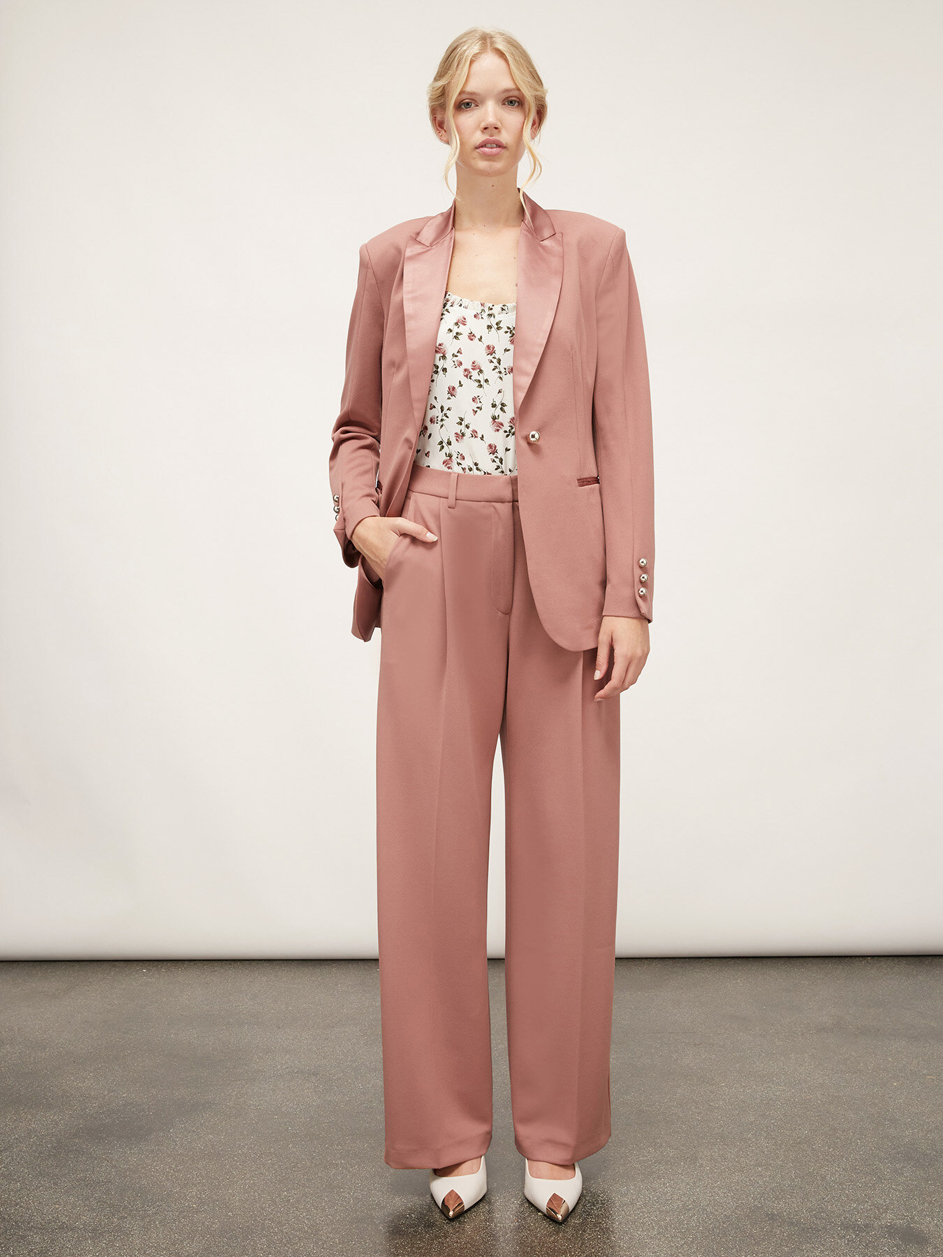 Pantaloni palazzo cu pliuri image number 3