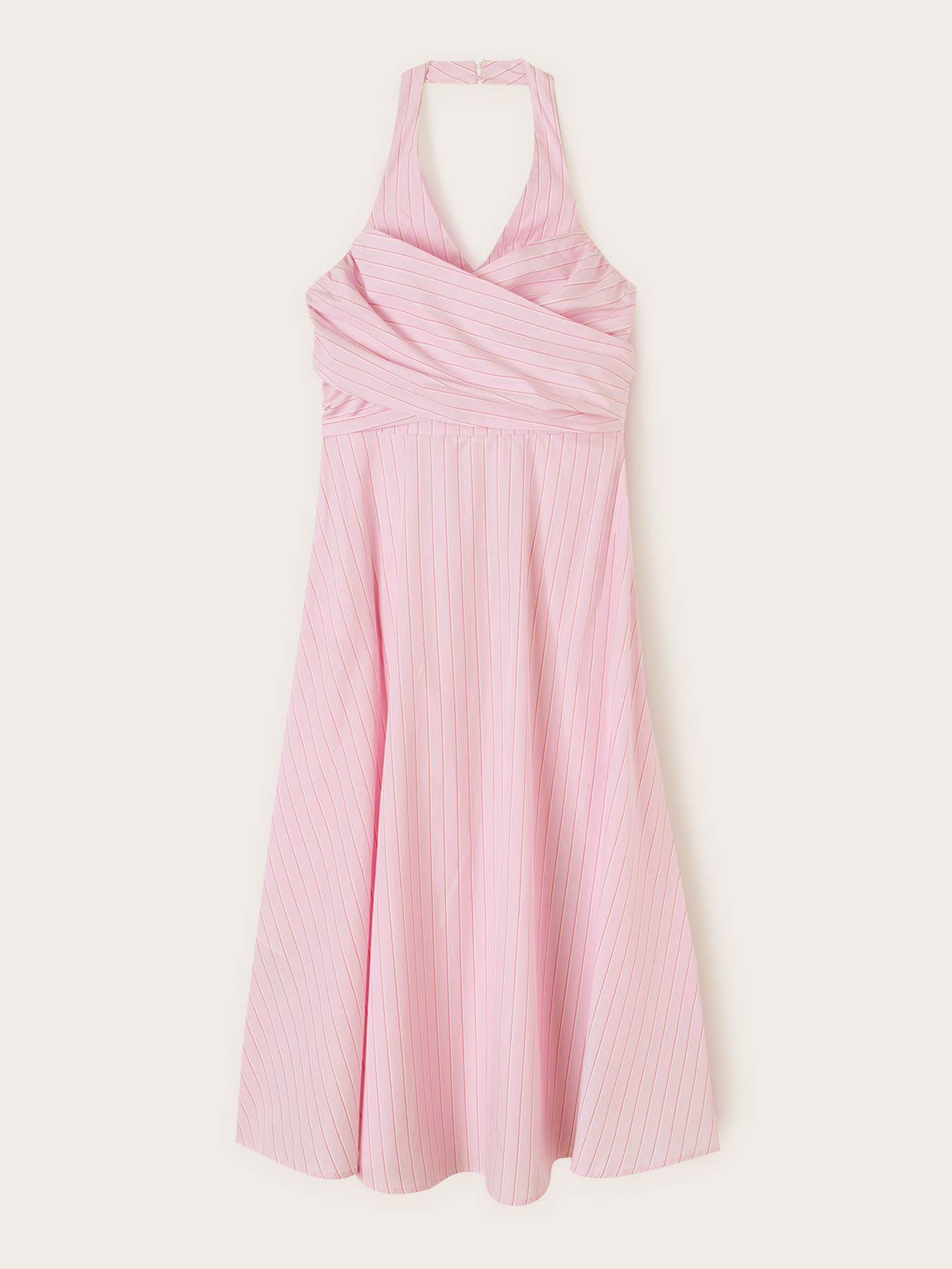 Vestido de popelina con estampado de rayas image number 4