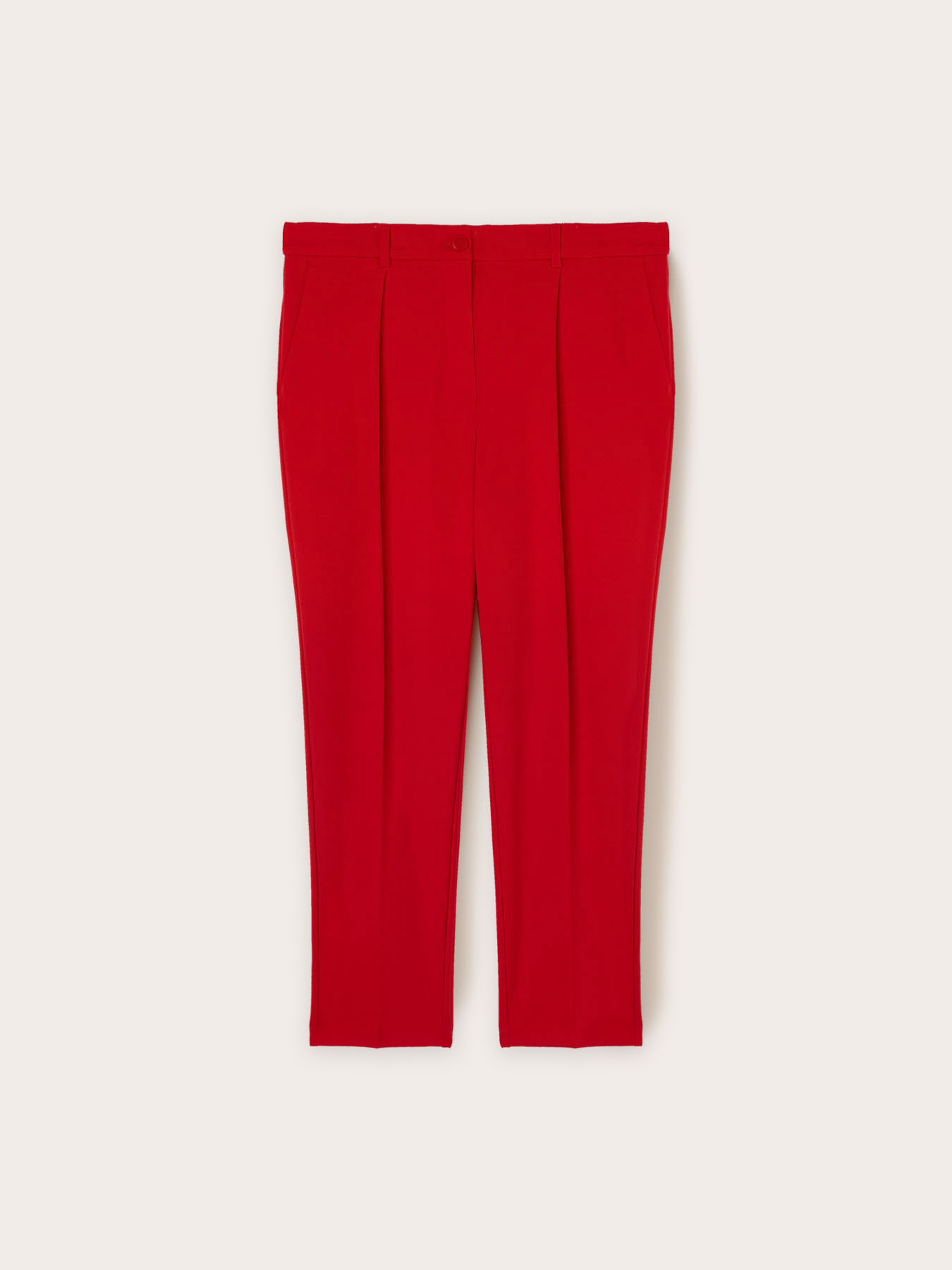 Regular fit trousers in crepe fabric image number 4