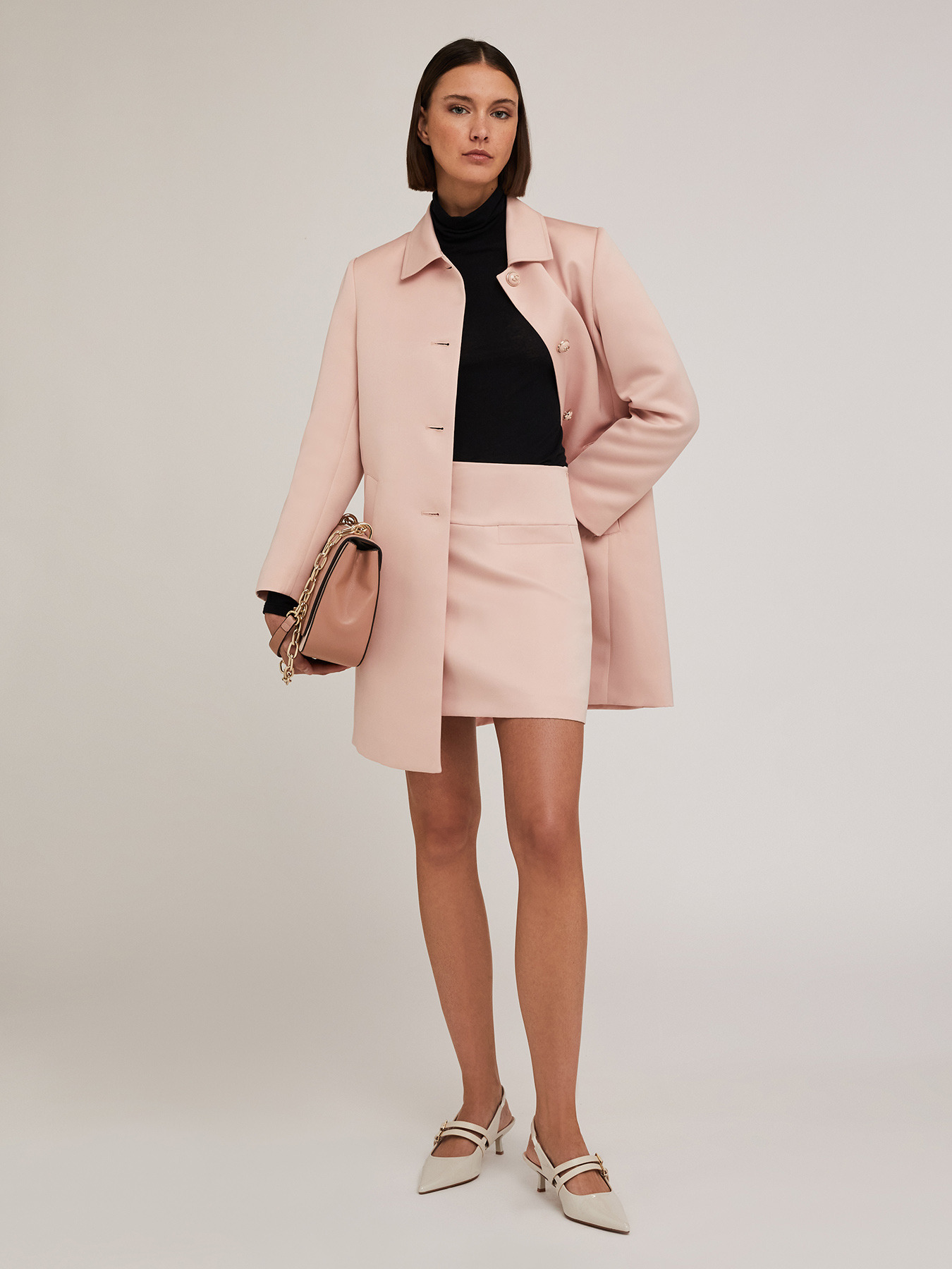 Short duchesse satin skirt image number 0