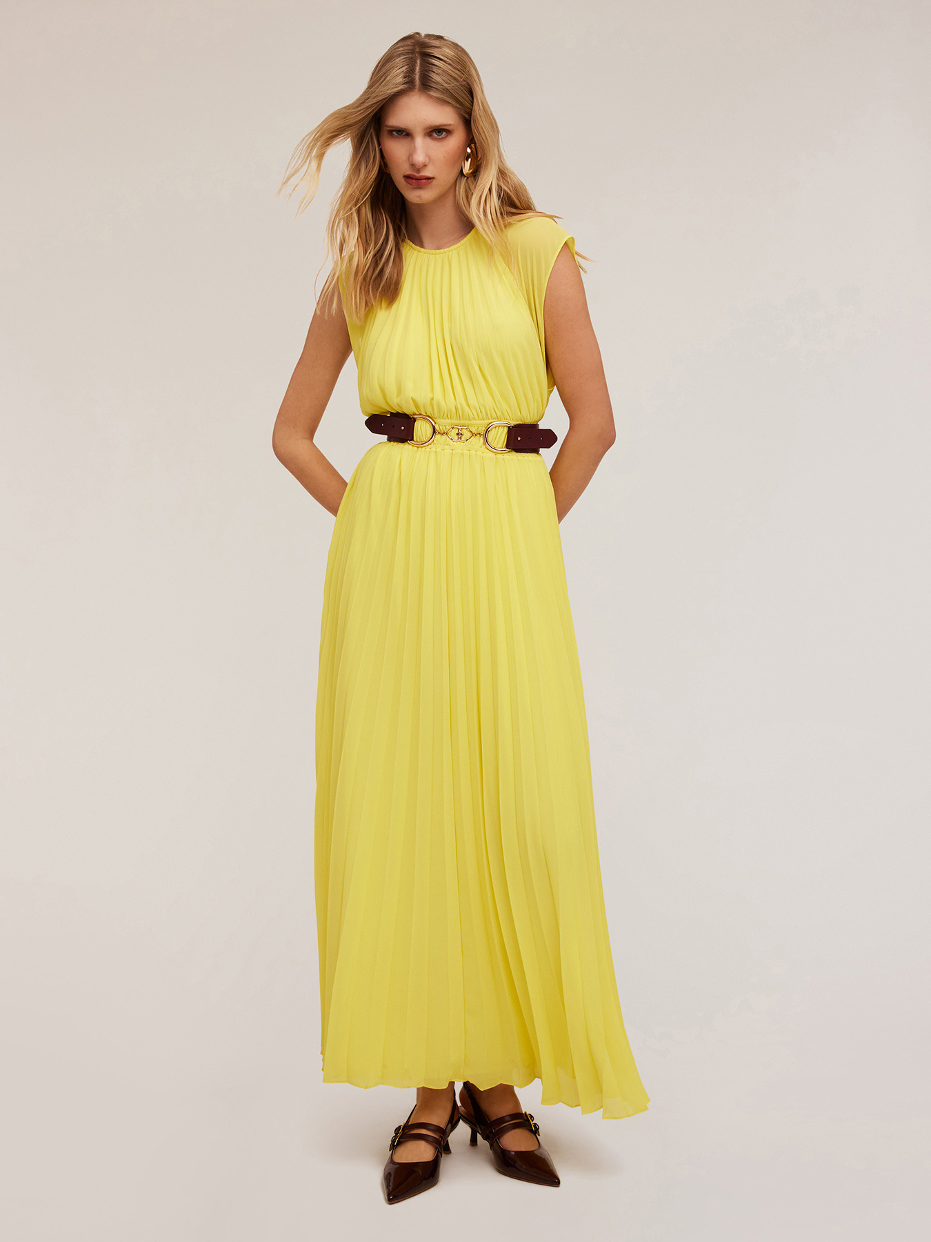 Pleated long dress image number 0
