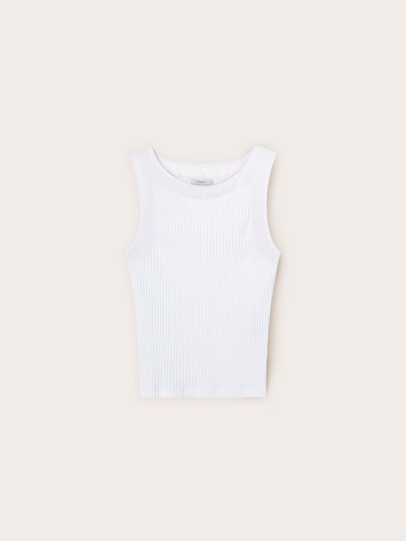 Top con bordi in georgette