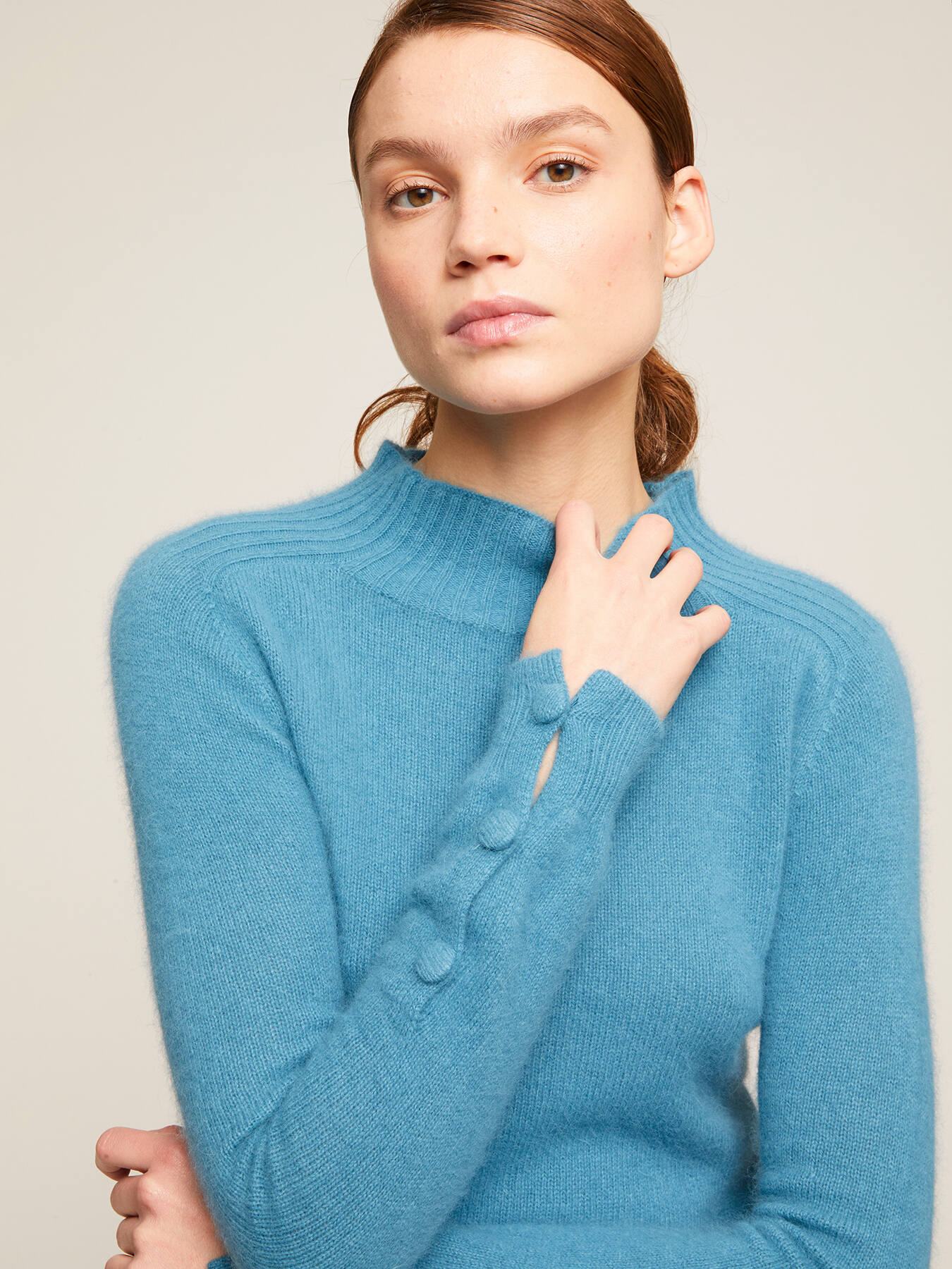 Angora blend turtleneck sweater image number 2